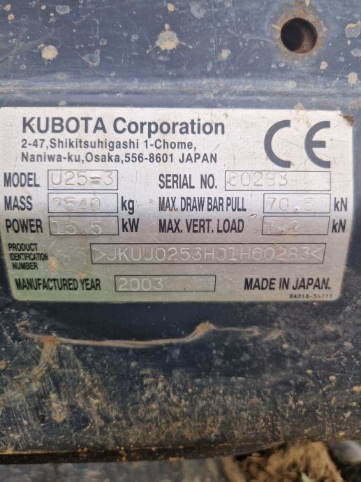 Kubota U25-3, 2,5T + 3 GODETS – Image 12